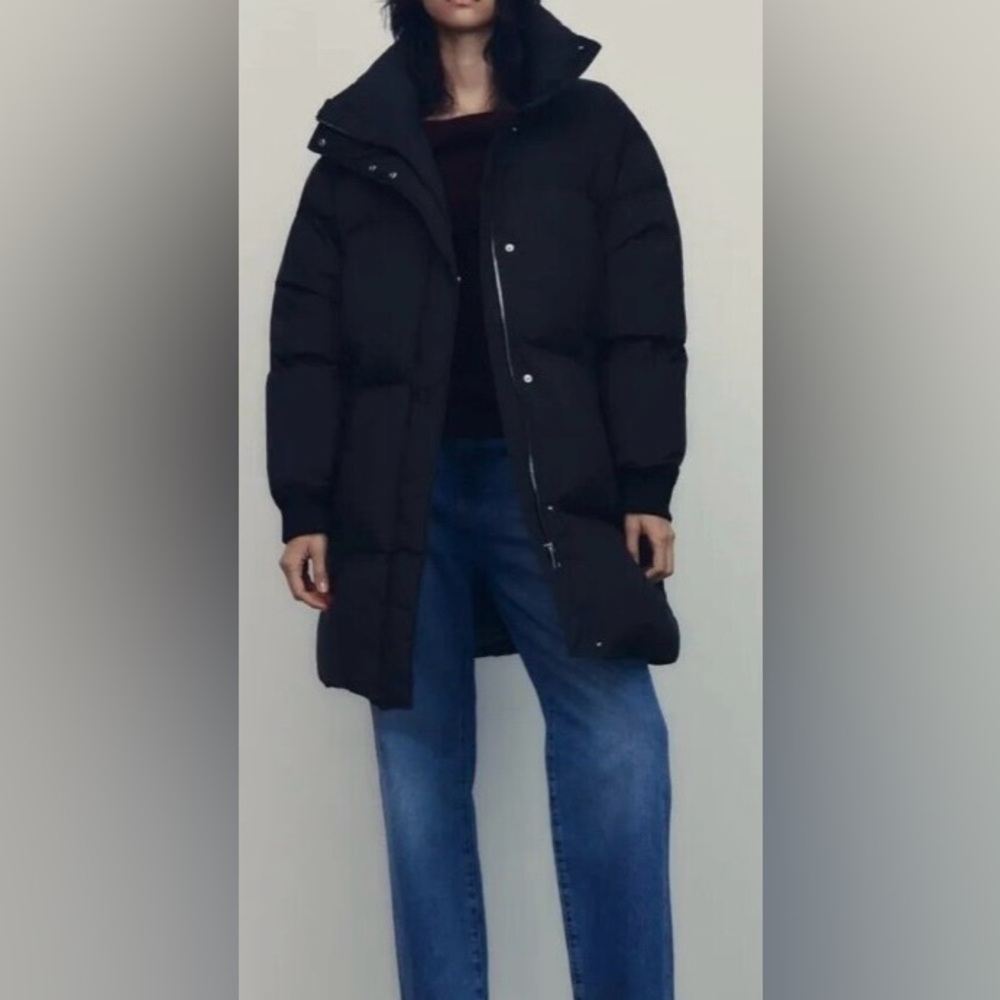 Elegant Black Women's Puffer Jacket Zara